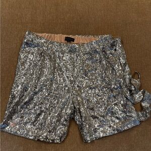 Silver Sequin Shorts